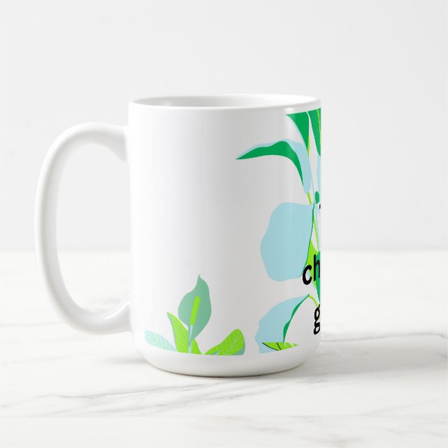 Taza De Café Hoja Botánica Moderna  (Izquierda)