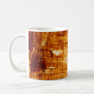 Taza De Café Hoja de acero oxidado, fondo texturado.