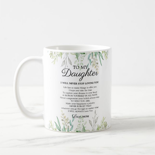 Taza De Café Hoja De Aliento De Mamá Moderna A Hija (Izquierda)