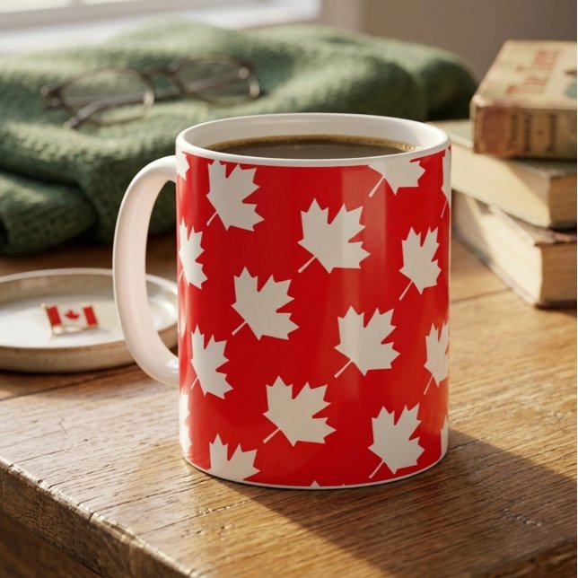 Taza De Café Hoja de arce canadiense. CANADÁ. Patriótico.  (Subido por el creador)