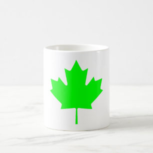Taza De Café Hoja de arce LtTransp verde los regalos de Zazzle