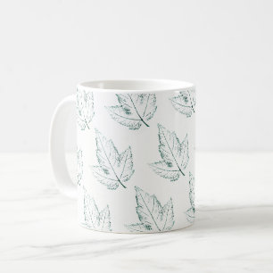 Taza De Café Hoja de la Naturaleza Imprimir hoja de arce verde