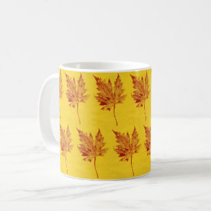Taza De Café Hoja de la Naturaleza Imprimir hojas de arce rojas