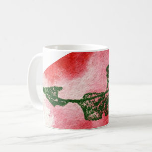 Taza De Café Hoja de la Naturaleza Imprimir verde cerezo silves