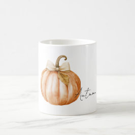 Taza De Café Hoja de lazo de crema de calabaza naranja
