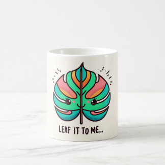 Taza De Café Hoja de monstera colorida