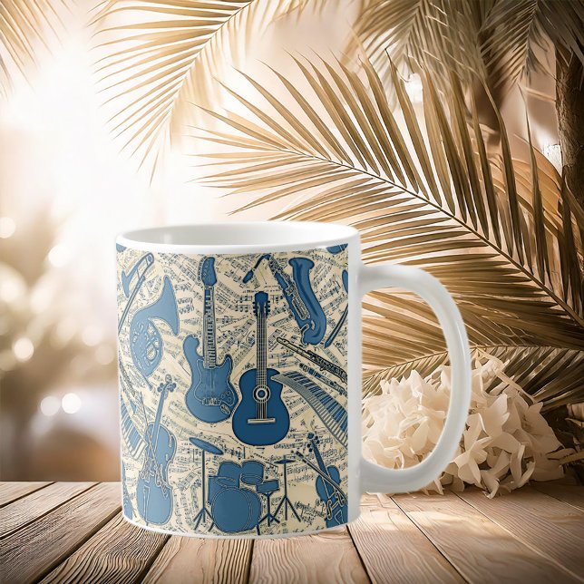 Taza De Café Hoja de música e instrumentos Blue/Ivory ID481 (Subido por el creador)