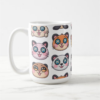 Taza De Café Hoja de Stickers de Animales Adorables Personajes