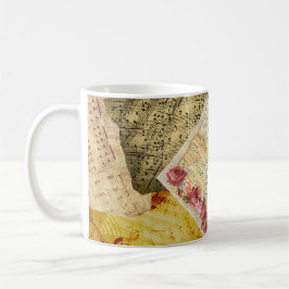 Taza De Café Hoja de Vintage Música Notas musicales Café Mug