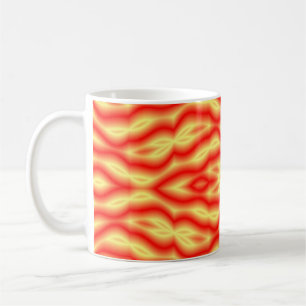 Taza De Café Hojas abstractas amarillas y rojas