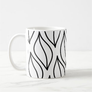 Taza De Café Hojas abstractas. Estructura de época. Mar dibujad