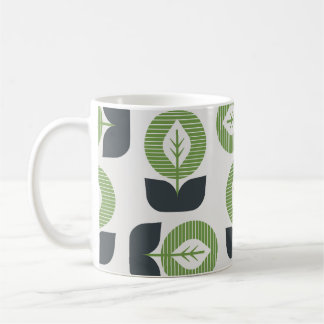 Taza De Café Hojas abstractas retro: estilo vintage sin foco