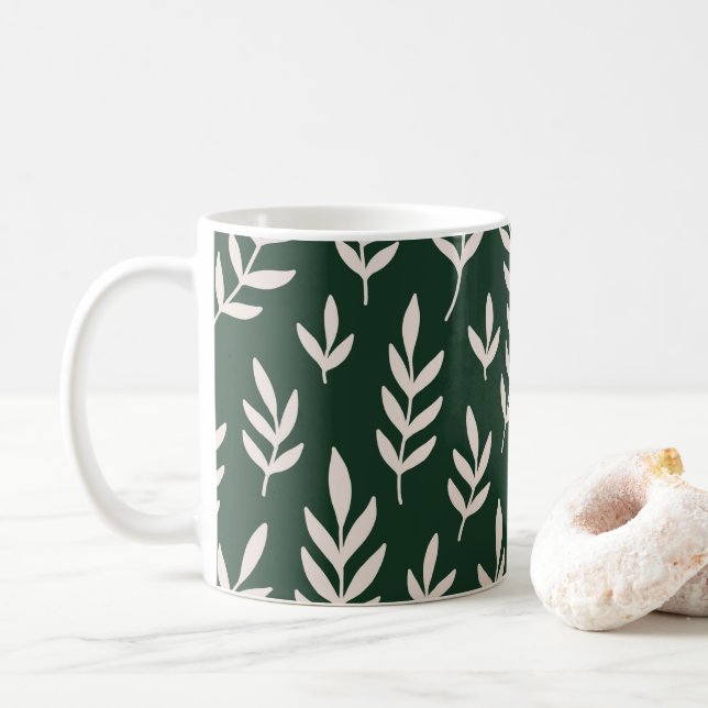 Taza De Café Hojas blancas (Con donut)