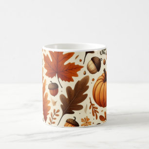 Taza De Café hojas/calabazas/bellotas clásicas Otoño