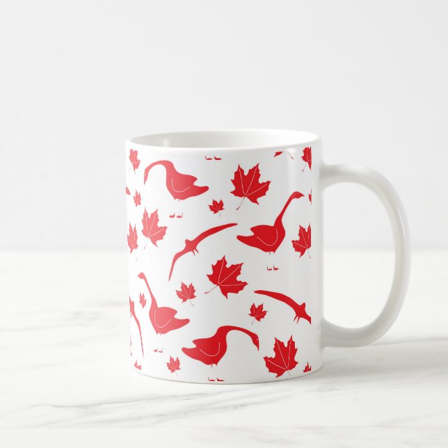 Taza De Café Hojas Canadá de Geese y Maple - Bandera canadiense (Derecha)