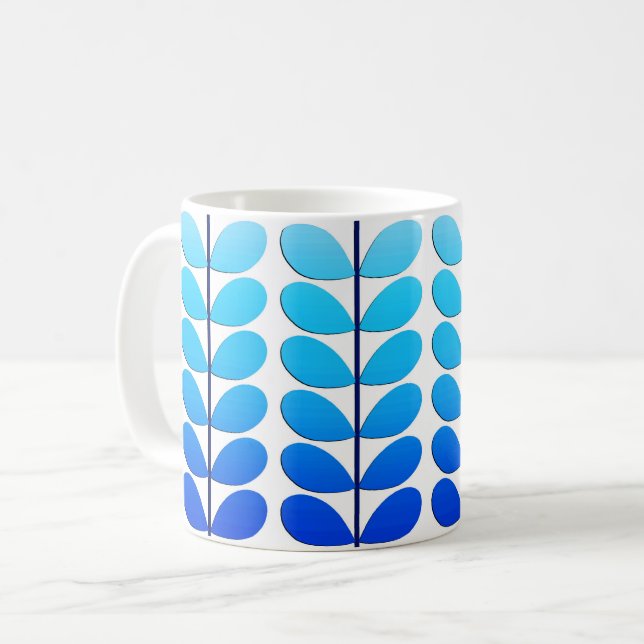Taza De Café Hojas danesas de los mediados de siglo, sombras (Anverso izquierdo)