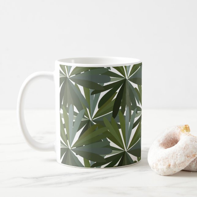 Taza De Café Hojas de altramuz verde (Con donut)
