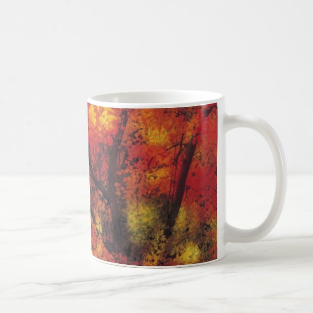 Taza De Café Hojas de colores otoñales (Derecha)