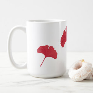 Taza De Café Hojas de Ginkgo Rojo