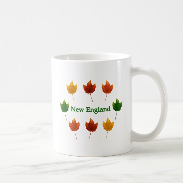 Taza De Café Hojas de la caída de Nueva Inglaterra (Derecha)