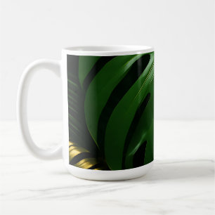Taza De Café Hojas de Monstera Gold Jungle Glamour