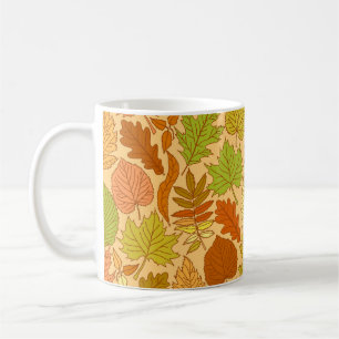 Taza De Café Hojas de otoño: impresión de tela sin costura