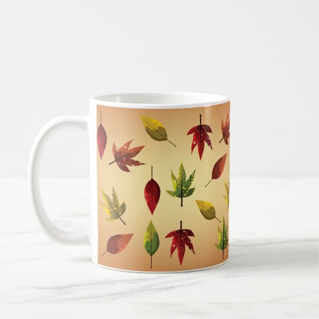 Taza De Café Hojas de otoño pictóricas (Izquierda)