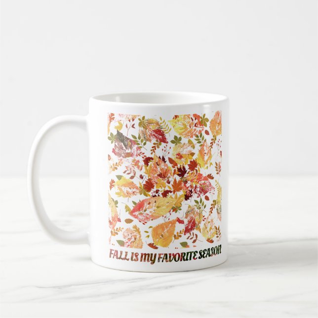 Taza De Café Hojas de otoño: Tee gráfico estacional (Izquierda)