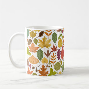 Taza De Café Hojas de otoño vintage patrón sin costura en baba