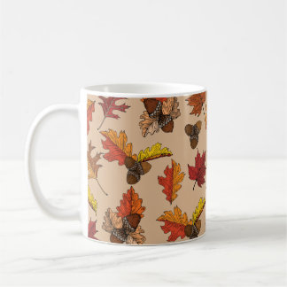Taza De Café Hojas de otoño y patrón de maíz