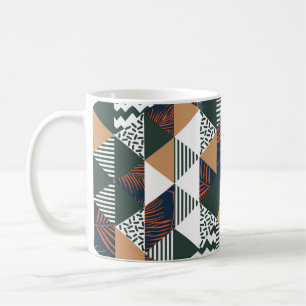 Taza De Café Hojas de palma geométricas, patrón de moda