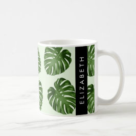 Taza De Café Hojas de palma, patrón tropical, nombre