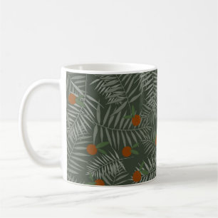 Taza De Café Hojas de palma y Naranjas