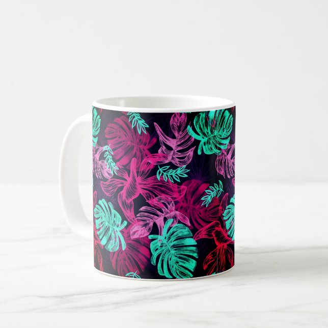 Taza De Café Hojas de palmera de moda (Anverso izquierdo)
