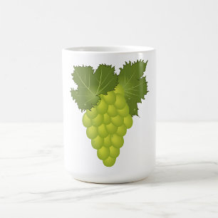 Taza De Café Hojas de parra de uvas verdes Fruta fresca