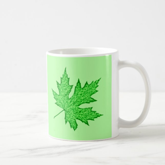Taza De Café Hojas de roble - tonos verdes (Derecha)