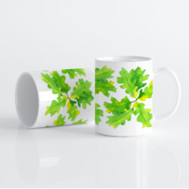 Taza De Café Hojas de roble verdes