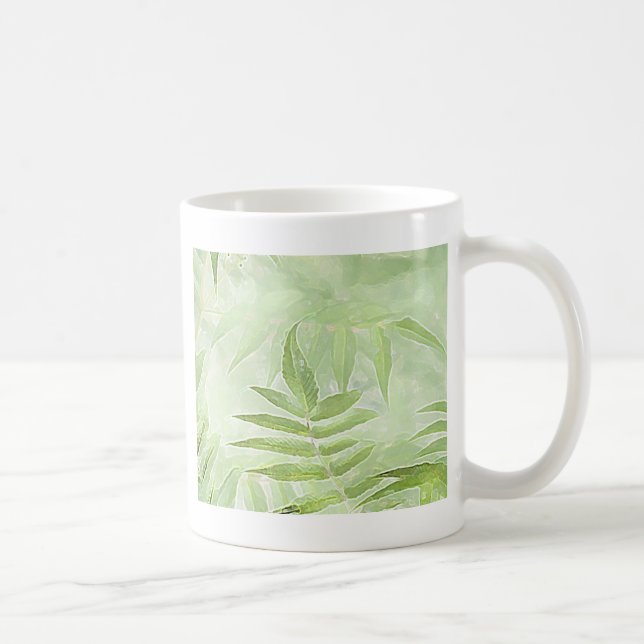 Taza De Café Hojas de Spirea - Arte digital (Derecha)
