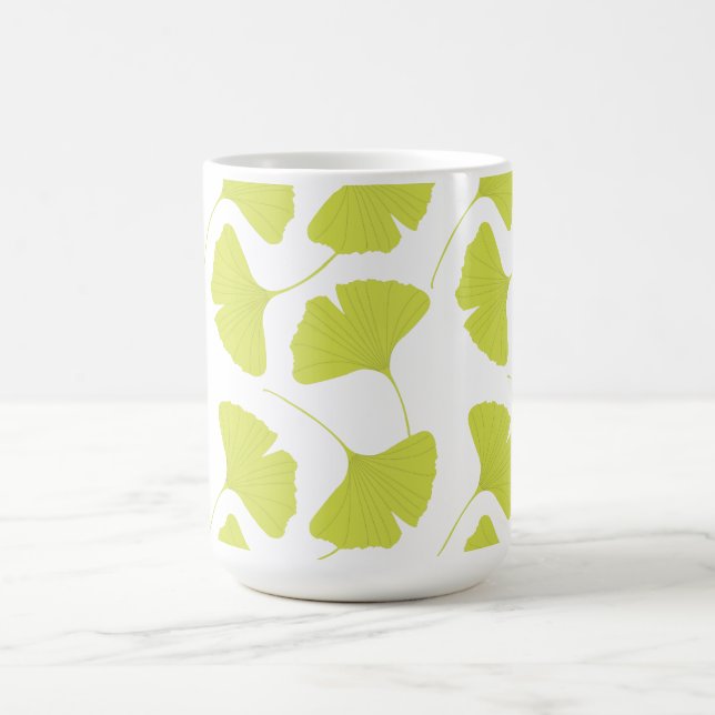 Taza De Café Hojas del verde de Ginko Biloba del Ginkgo (Centro)