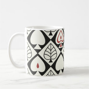 Taza De Café Hojas geométricas, patrón natural sin costura.