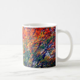 Taza De Café hojas naranjas