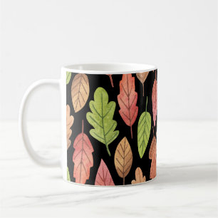 Taza De Café Hojas otoñales de acuarela: patrón sin soldadura