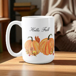 Taza De Café Hojas otoñales de la calabaza de otoño