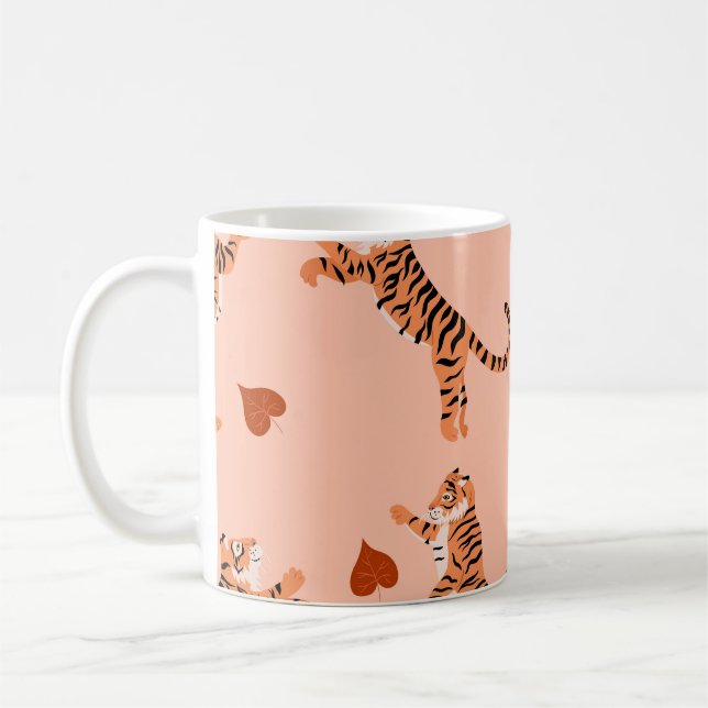 Taza De Café Hojas otoñales de los tigres: Patrón de saltos de  (Izquierda)