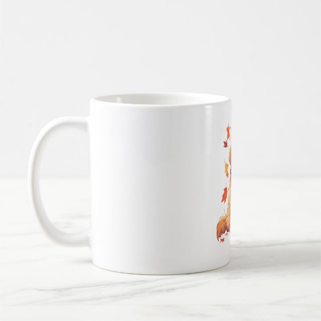 Taza De Café Hojas otoñales del perro otoñal (Izquierda)