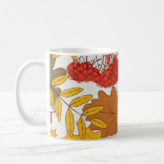 Taza De Café Hojas otoñales, patrón simple sin costura