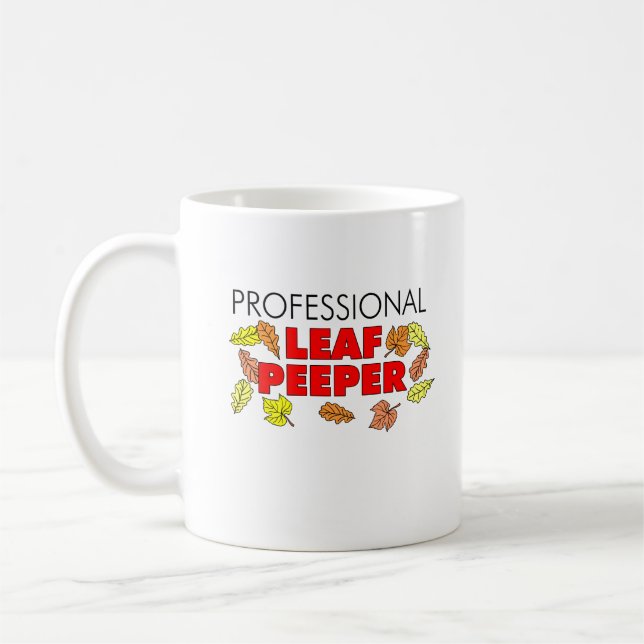 Taza De Café Hojas otoñales profesionales del Peeper de hojas d (Izquierda)