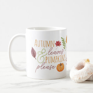 Taza De Café "Hojas otoñales y calabazas, por favor" Caída