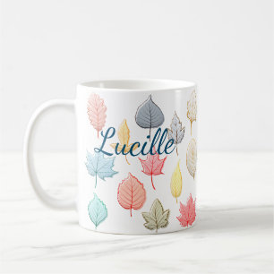 Taza De Café Hojas Pastel