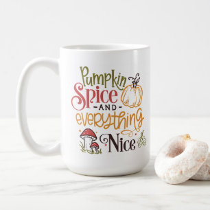 Taza De Café Hojas que caen y calabazas extravagantes